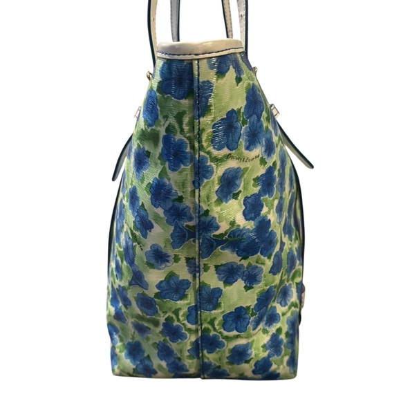 Dooney & Bourke Petunia Blue Floral Tote Bag - Picture 4 of 8